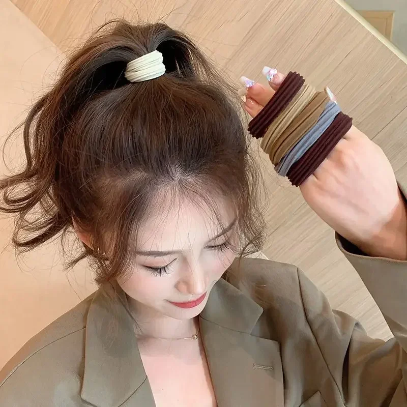Фото 5 уд. Корзина для el cabello muy elástica sin costuras, coleta niña, banda de goma duradera, аксессуары для el cabello №4