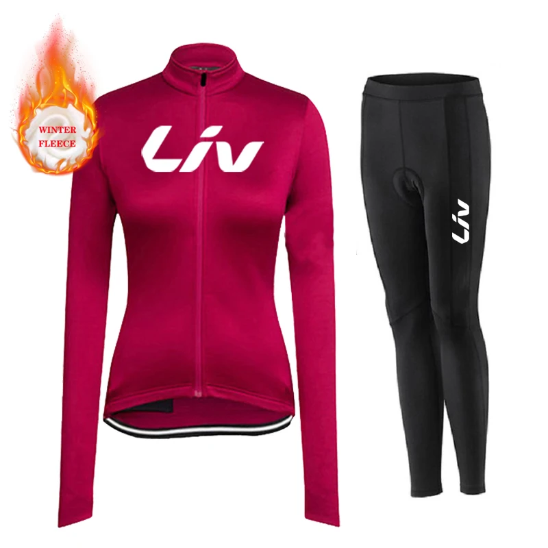 LIV Tricuta Мужской Велосипедный Комплект Зимний Теплый Флисовый Трикотаж