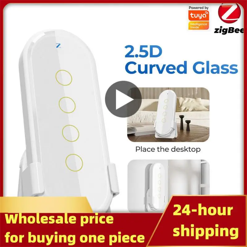 

Умный пульт дистанционного управления Tuya ZigBee для умного дома, выключатель с закаленным стеклом 2,5D, сенсорное управление с помощью шлюза ZigBee