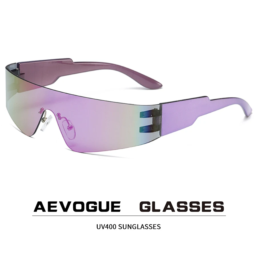 

Солнцезащитные очки AEVOGUE AE1324 для мужчин и женщин, модные солнечные, без оправы, в американском стиле, без УФ-лучей