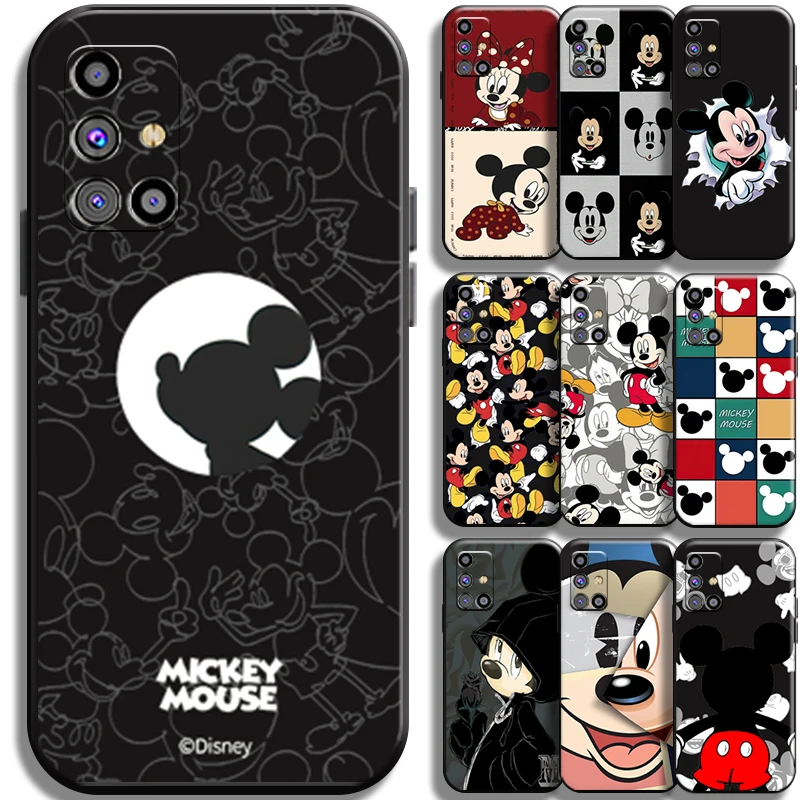 

New Disney Mickey Minnie Mouse Phone Case For Samsung Galaxy M31 M31S Liquid Silicon Black Full Protection Cover Shell Funda