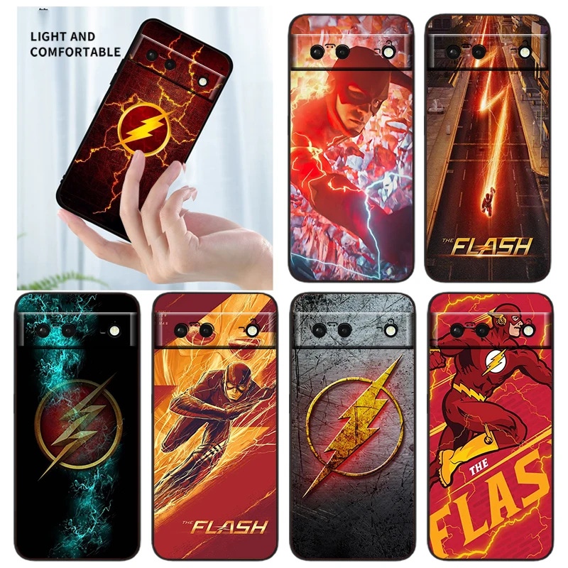 

Silicone Cover Justice League The Flash Phone Case For Google Pixel 7 6 Pro 6A 5A 5 4 4A XL 5G Black Shell Soft Fundas Capa