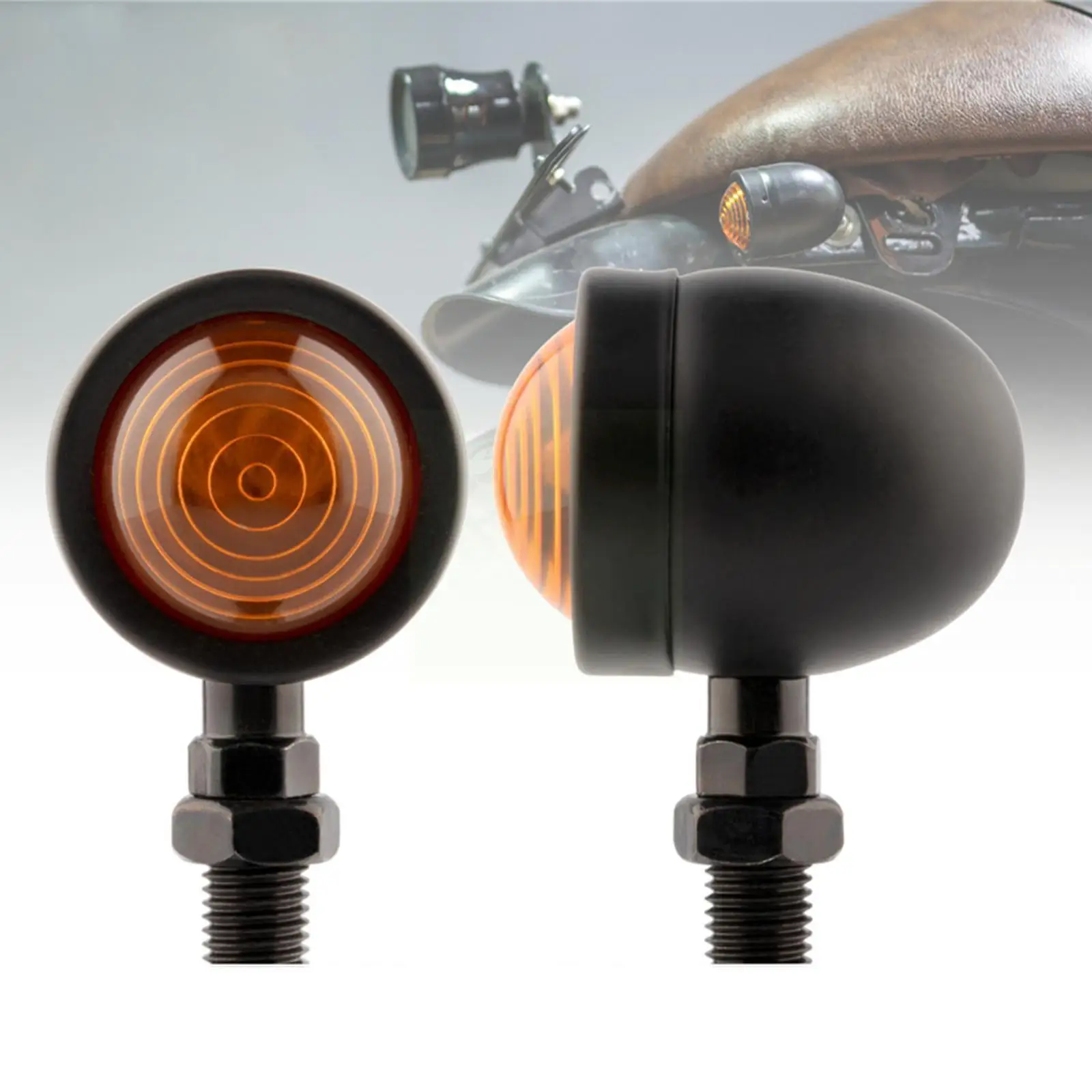 

1 Pair Universal Motorcycle Led Turn Signals Black Hot And Turn Indicators Motorcycle Signals Racing Lights Lamp Brake Bull W1U2
