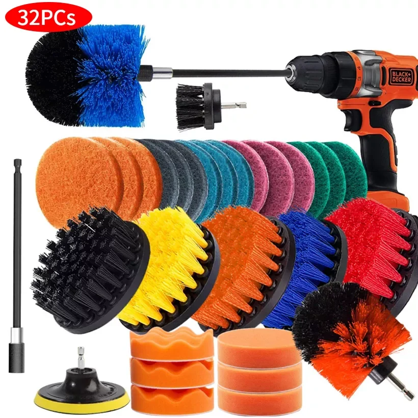 

Car Ceauty Cleaning Brush for Bathtub, Grout, Bathroom, Floor, Toilet and Etc Drill Brush Cleaning Brush Set