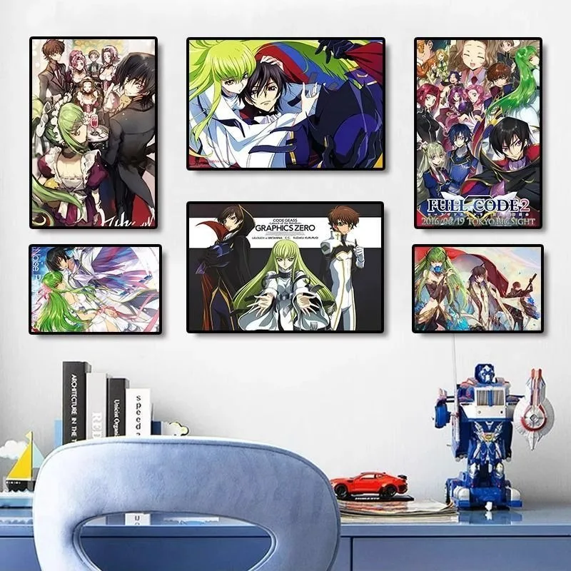 Фото Постер на холсте без рамки с изображением Лелоуча из аниме Code Geass: Восстание, настенный принт для игровой комнаты, квартиры, офиса, декор для стен №1