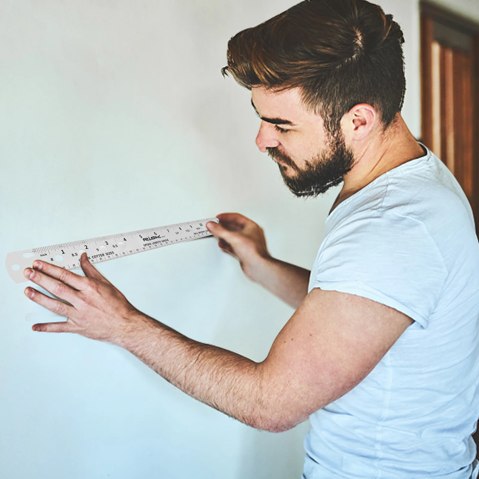 

Bicycle Spoke Measuring Ruler Etching Process Double Sided Spoke Length Size Measuring Tool Multi-Function Bike Accessory