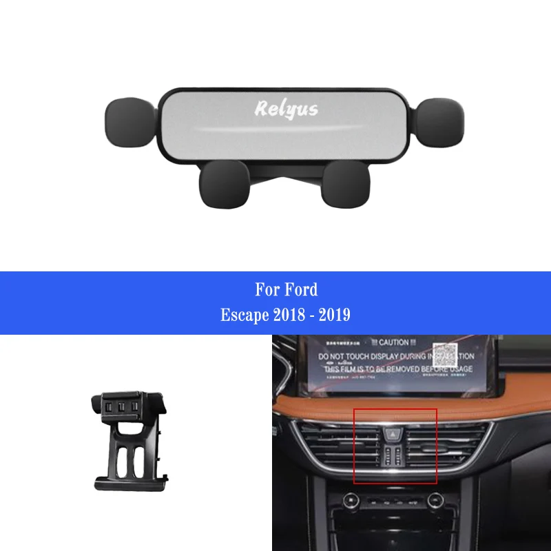 

Car Mobile Phone Holder Smartphone Air Vent Mounts Holder Gps Stand Bracket for Ford Escape 2018-2019 Auto Accessories