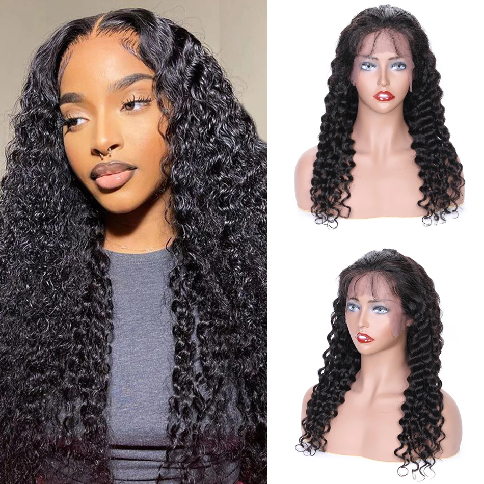 

Indian Deep Wave Glueless 4x4/5x5 Lace closure wigs For Black Women Pre-Plucked Hd 13x4 Transparent Lace Front Human Hair Wigs