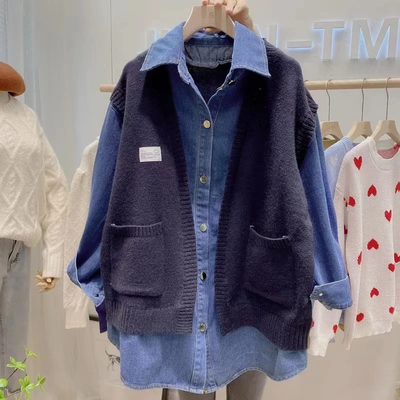 

Женский свободный свитер, кардиган с вышивкой, трикотажная куртка с длинным рукавом, женские Теплые Топы на осень и зиму