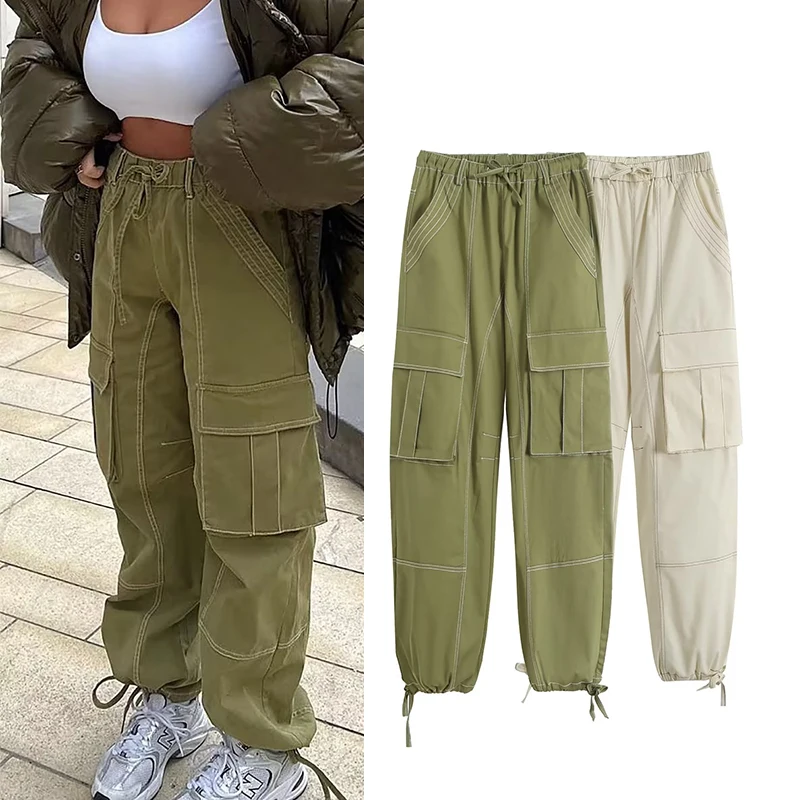 

Pants Women's 2023 New Fashion High Waist Tooling Pocket Decoration Women's Pants Chic Joker Elegant Holiday Chic Street Pants