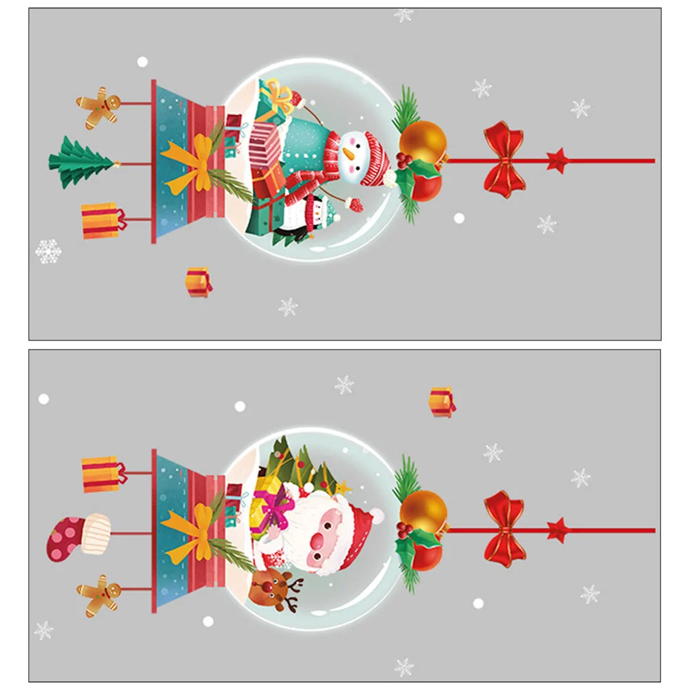 

Window Christmas Stickers Decals Clings Santa Decal Glass Wall Sticker Holiday Festival Merry Snowflake Party Claus Refrigerator