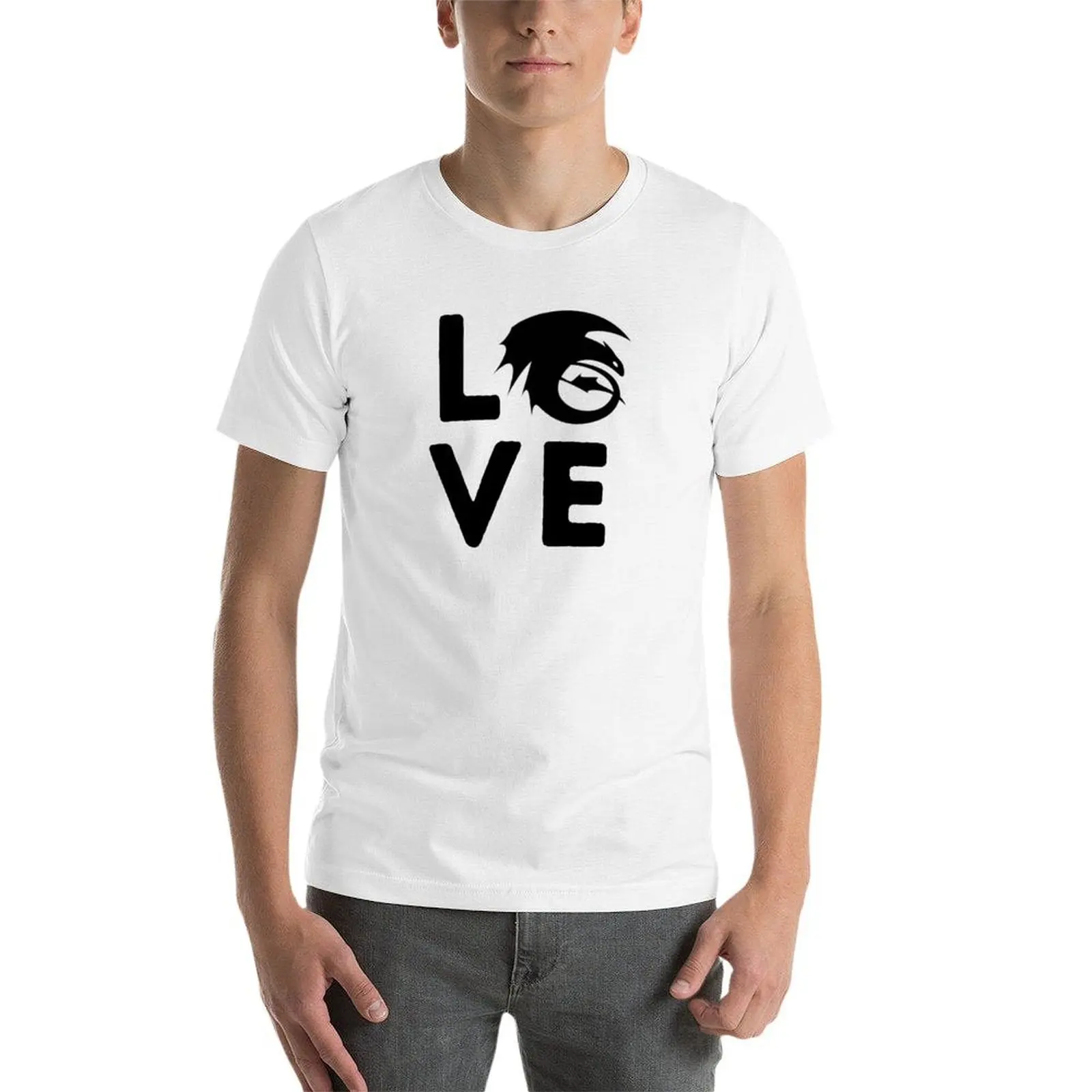 Фото Футболка HTTYD Love Design, мягкая базовая хлопковая футболка с короткими рукавами №3
