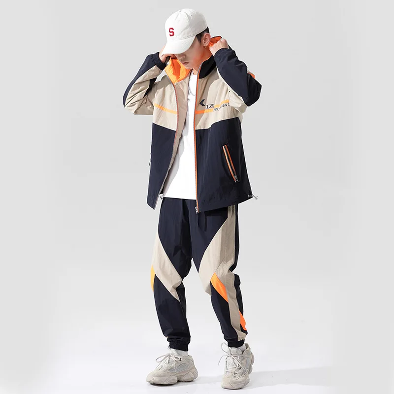 Men's Suit New 2023 Fashion Sports Suit Jacket and Trousers Two-piece Sports Suit Men's Fashion Street Casual Jogging Suit