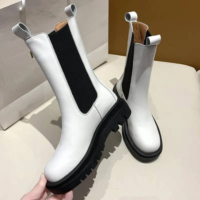 Women's Chelsea Boots Brand Desinger Luxury Shoes Slip On Ankle Boots High Platform Fashion Short Boots Women's Autumn Boots