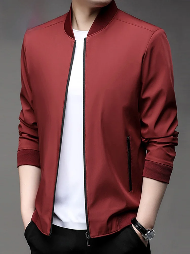 Pierre Cardin тонкая деловая куртка с воротником-стойкой на весну и осень мужская для