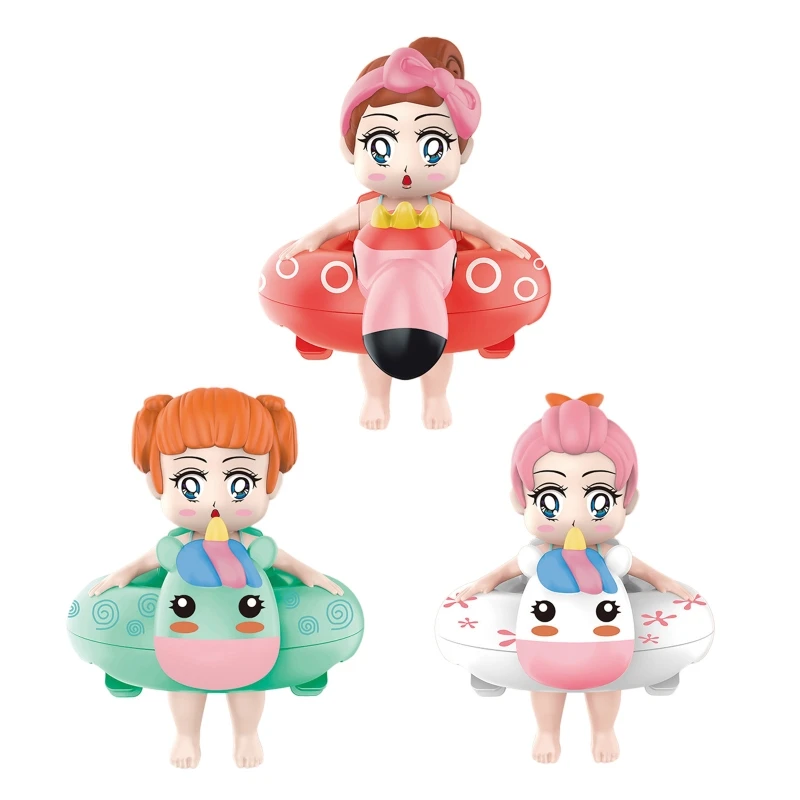 

Y3NF Baby Tummy Time Swimming Pool Beach Summer Toy Windup Girl Infant Gift Bite Free