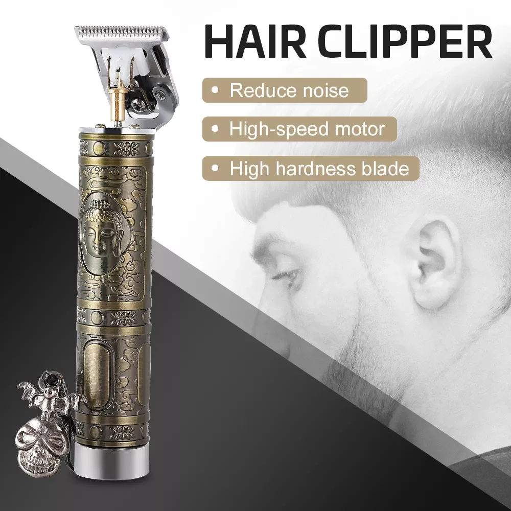 Buddha Barber Trimming Shaving Hair Beard Trimmer Rechargeable Hair Clipper Barbershop Cordless 0mm t-blade Shaver Men