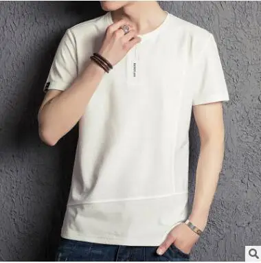 

2023HOT Free ShippingZNG sleeve T-shirt stitching 2018 new summer Korean style round neck T-shirt trend slim half-sleeve