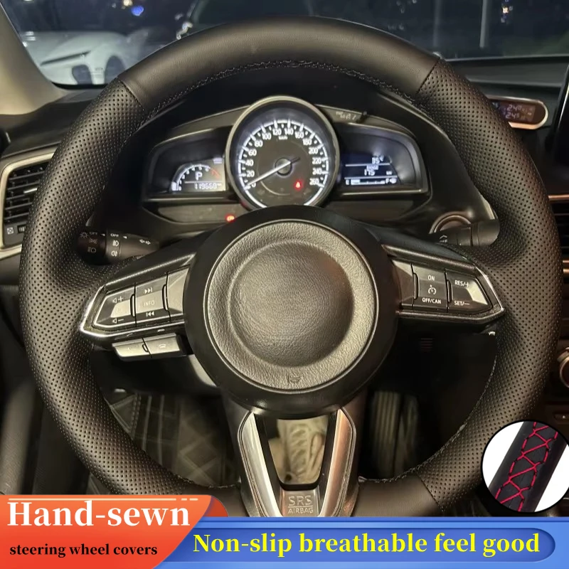 

Автомобильный чехол на руль из натуральной кожи для Mazda 3 Axela 2017 2018 2019 Mazda 6 Atenza CX-3 2018-2019 CX-9 автомобильные аксессуары