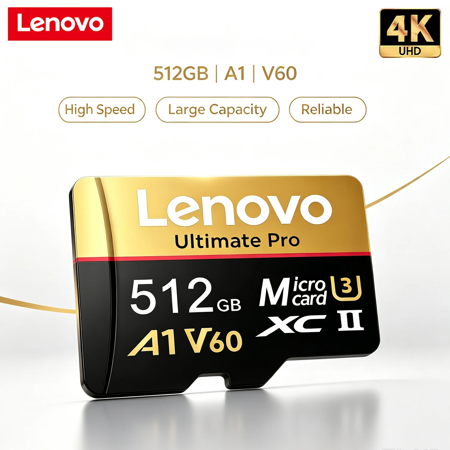Фото Оригинальная карта памяти Lenovo High Endurance Micro SD V60 U3, поддержка 4K Full HD, TF-карта 512 ГБ, совместима с Nintendo Switch и камерами. №1