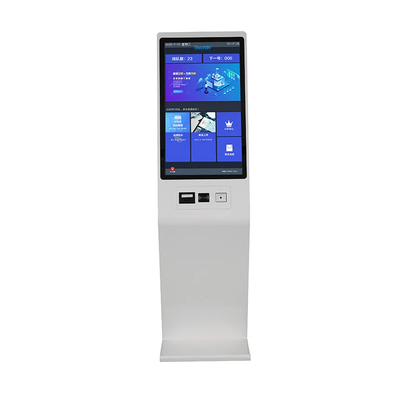 

21.5 inch Self-service terminal floor type queuing number calling inquiry all-in-one hospital campus touch screen kiosk