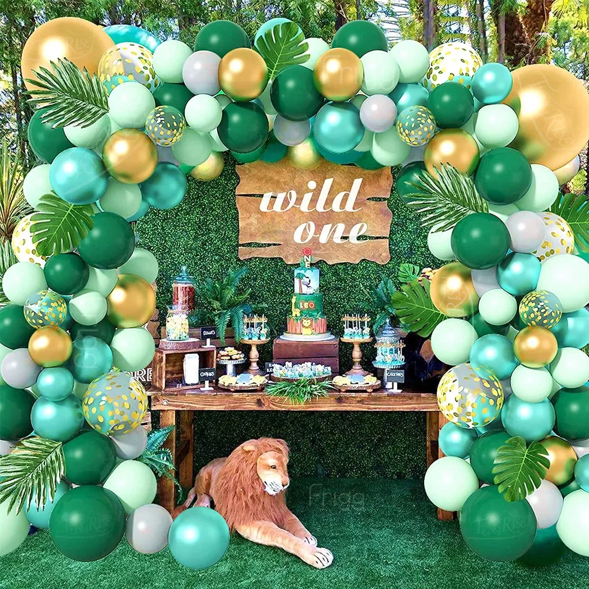 

Green Balloon Garland Arch Kit 1st Birthday Party Decoration Kids Wild One Latex Baloon Jungle Safari Party Supplies Baby Shower