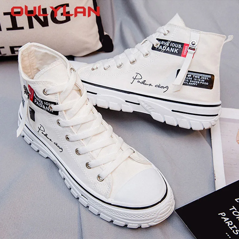 Туфли мужские высокие дышащие текстильная обувь с надписью модные повседневные