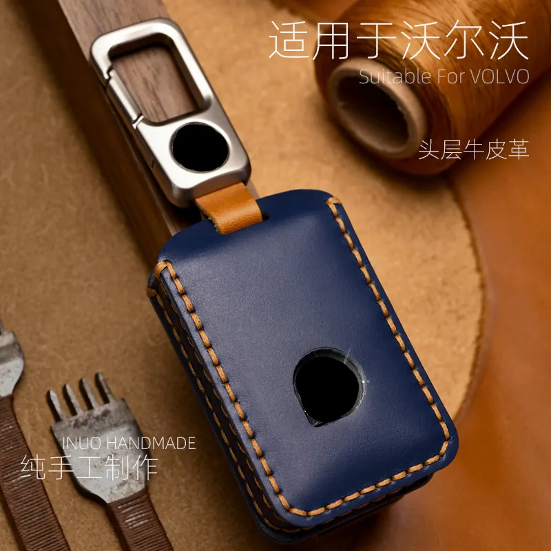 

High-End Leather Car Key Case Car Key Bag for Volvo XC60 S90 S60 XC40 XC90 V60 Interior Auto Accessories