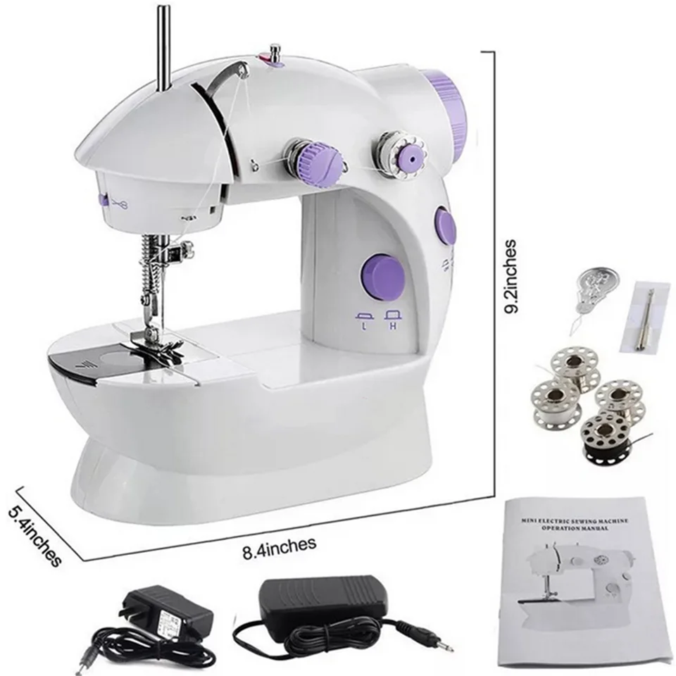 

Sewing Machine Electric Hand Machine Handheld Sewing Machine Speed Adjustment with Light (110/220V)
