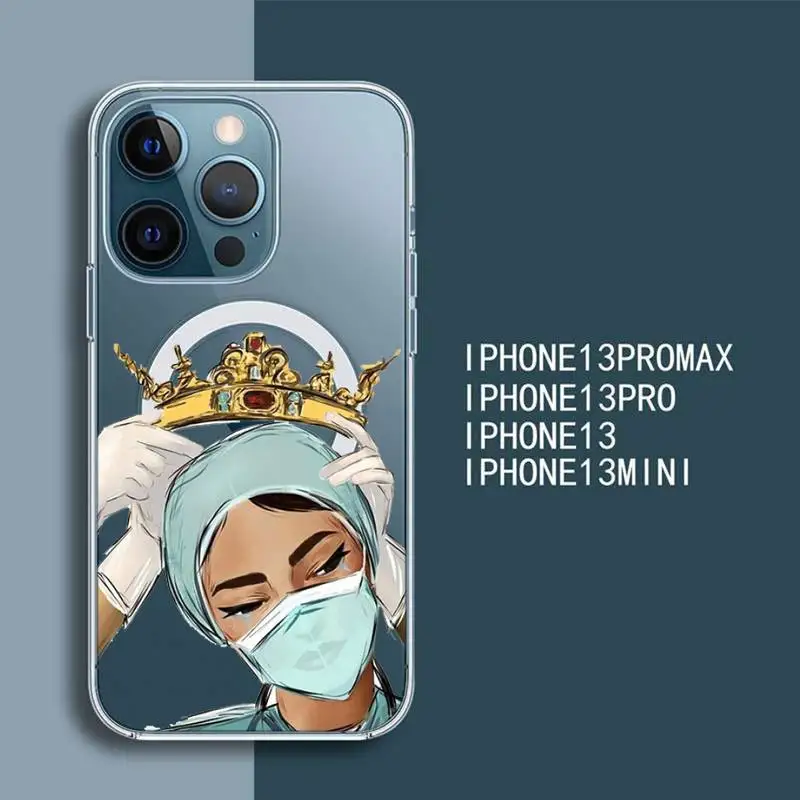 

Nurse Medical Medicine Health Heart Phone Case Transparent Magsafe Magnetic Magnet For iPhone 13 12 11 Pro Max Mini