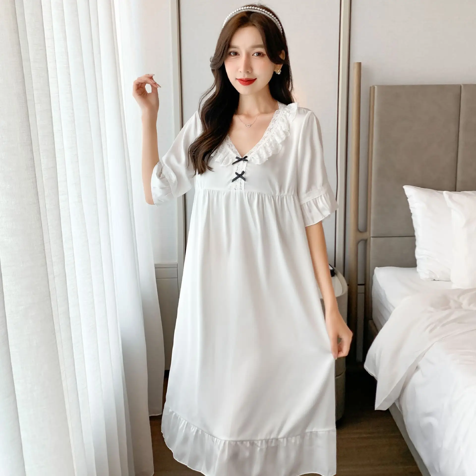 Hot Sale Ladies Cool Comfort Pajama Dress Wholesale  sexy femme sous vêtements  sleepwear women