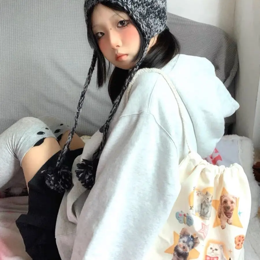 Школьный рюкзак Y2k со звездами и принтом животных Детские милые дорожные сумки на