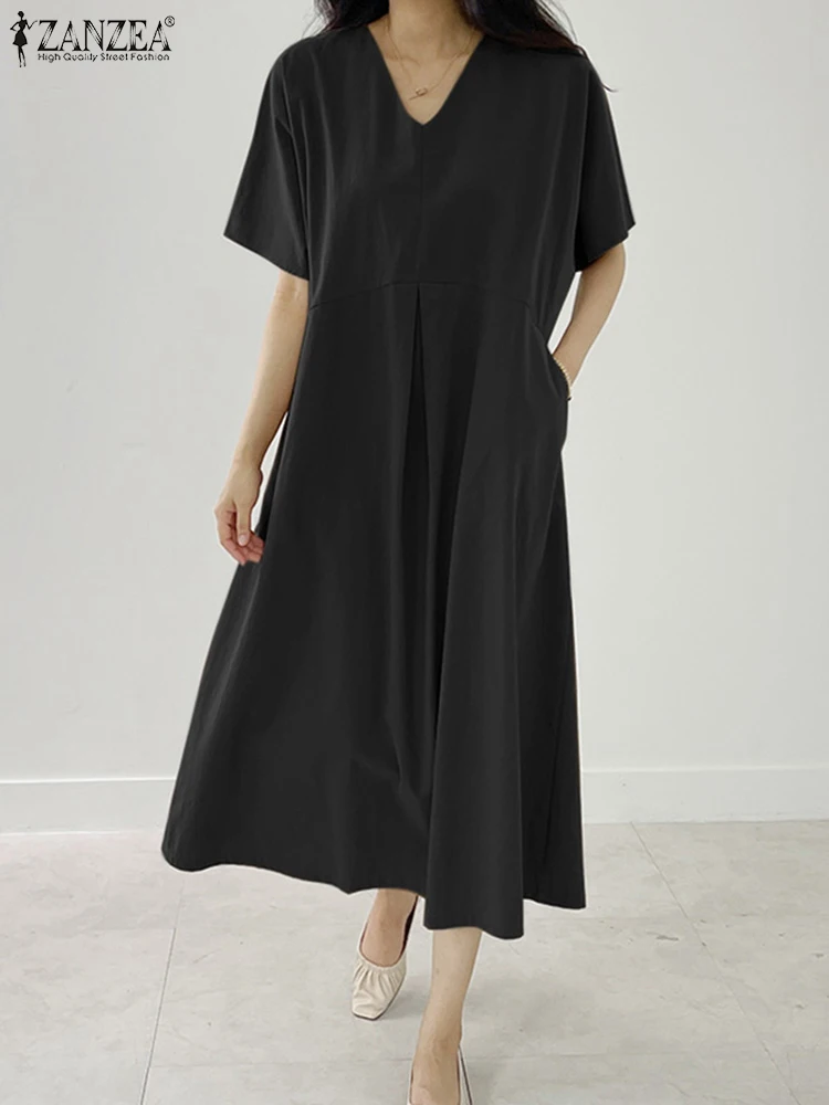 

Женское Хлопковое платье-макси с V-образным вырезом