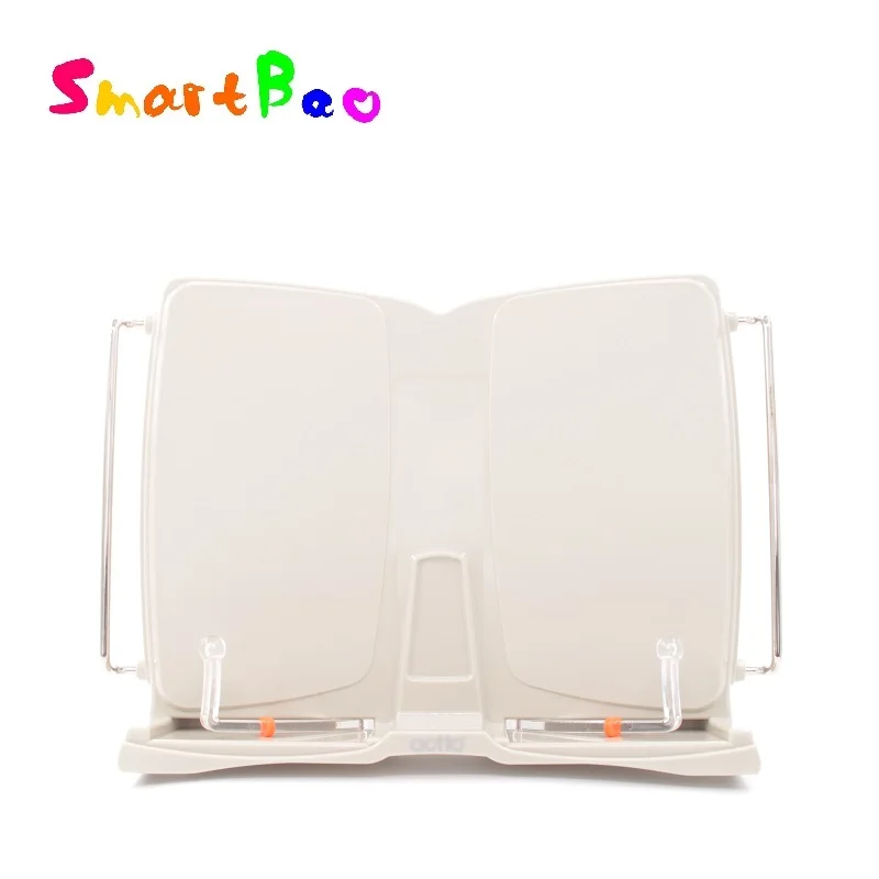 

Grey Book Holder Portable Reading Stand with Adjustable Width "Metal Arm" ; Light But Holds Textbooks Easily