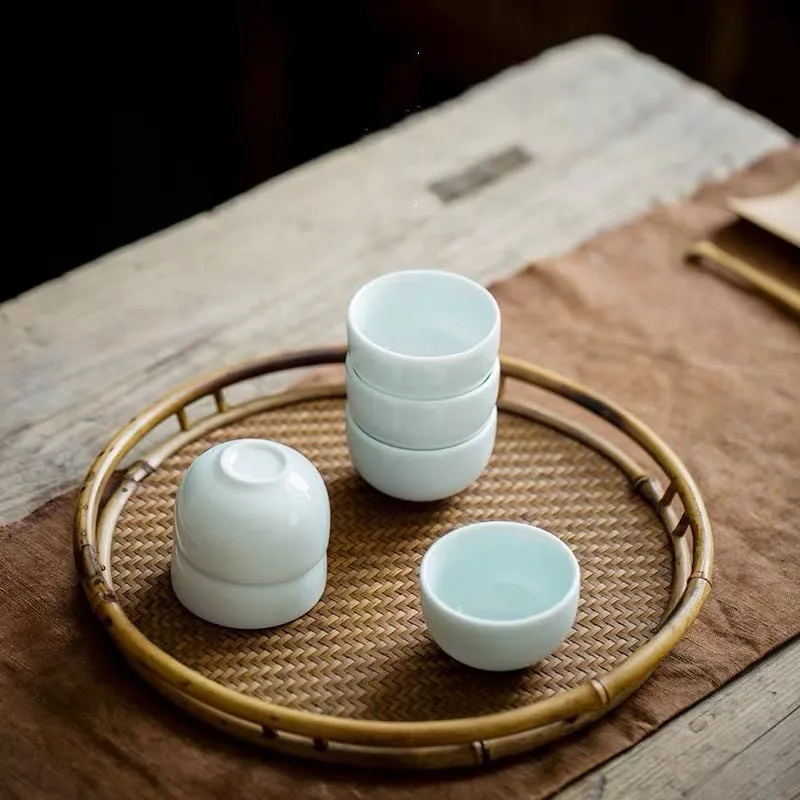 Cup Ceramic Ceramic Celadon Shadow Green Pu'er Tea Cup Single Cup Ceramic Teacups
