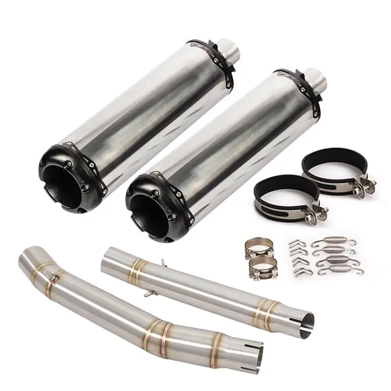 

51MM For Suzuki Hayabusa GSXR1300 08-17 Motorcycle Exhaust Pipe Escape Muffler Mid Connect Tube Carbon fiber Without DB Killer