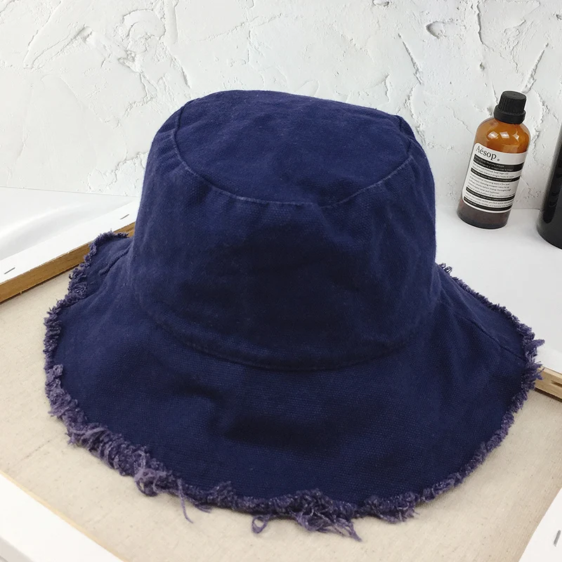 Панама женская/мужская с кисточками мягкая винтажная рыболовная шляпа из денима