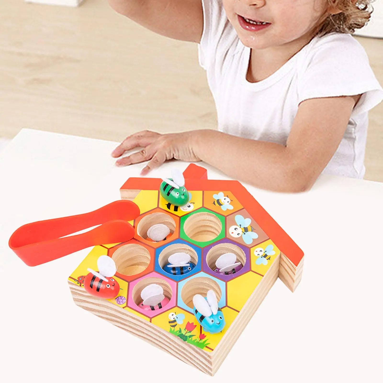 Деревянная игрушка Деревянные игрушки Clamp Bee to Hive обучающие игрушки-головоломки