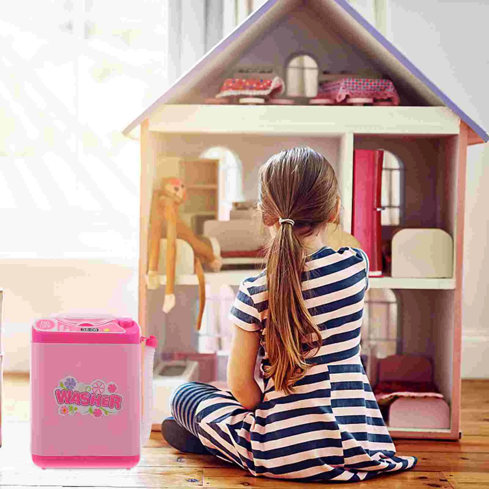 Clean Child Power Washers Electric Powered Washing Machine Toy Children Toys Kid Appliance Plaything