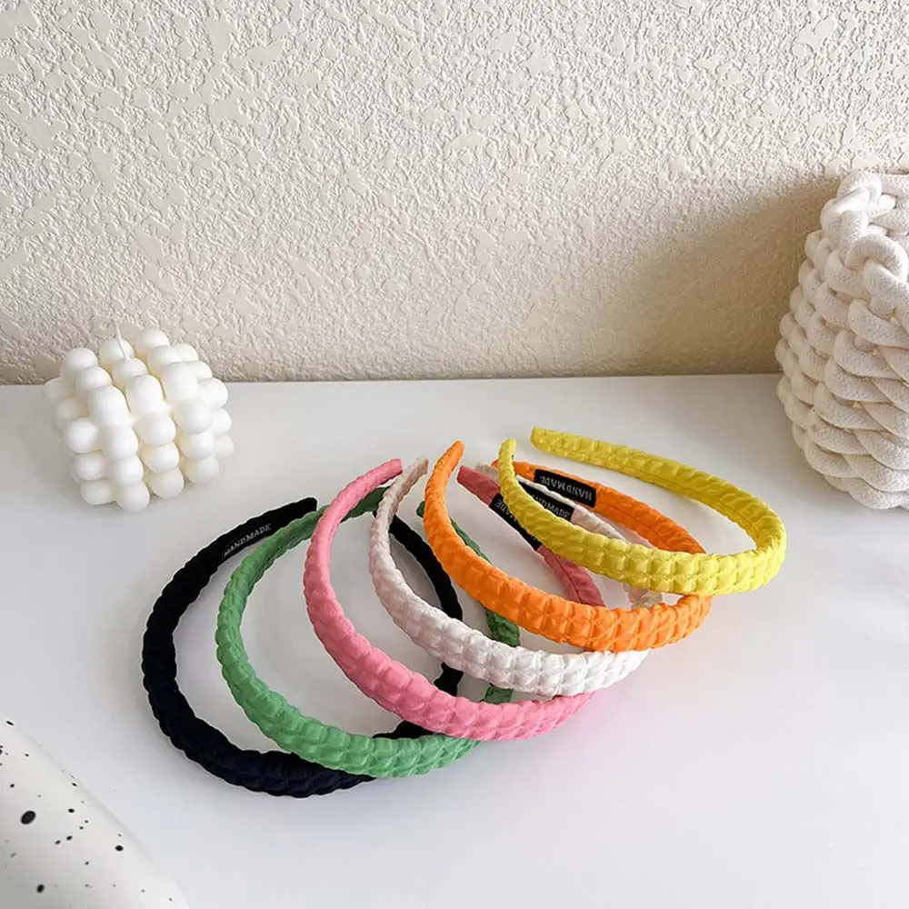 

Face Wash Candy Color Fashion Design Party Gifts Korean Style Hairband Hair Accessories Women Headband Plaid Hair Hoop