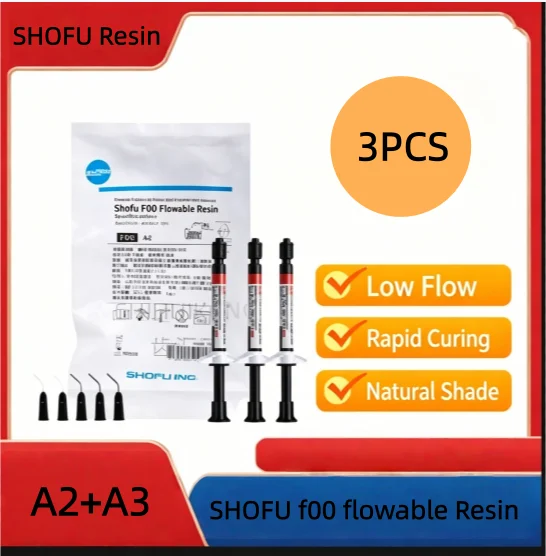 Фото Композитный материал SHOFU BEAUTIFIL Flow Plus F00 F02 F03 F10, текучая композитная смола, оттенок A2/A3, для реставрационных работ в стоматологии, 1/3 шт. №1
