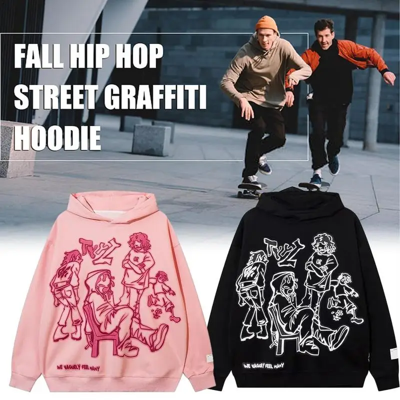 

Letter Print Sweater Graffiti Hip Hop Letter Printed Sweatshirt Unisex Sweatshirts Cotton Chic Clothes For Women Men Girls