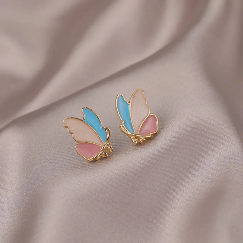 

Trendy Colorful Cute Enamel Glaze Butterfly Stud Earrings for Women Temperament Brincos Sweet Party Jewelry Valentine's Day Gift