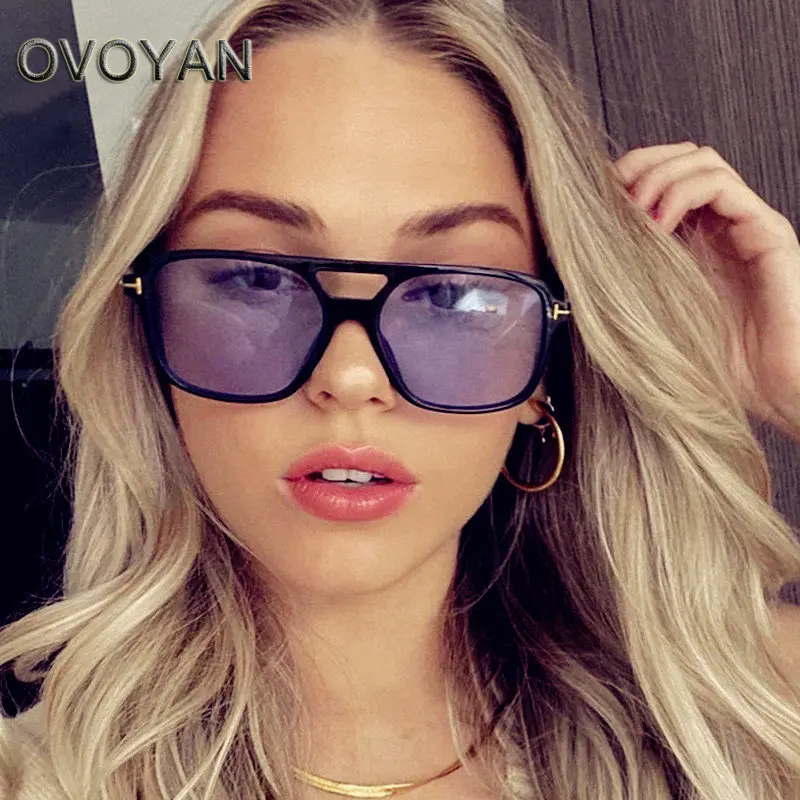 

OVOYAN 2023 Square Vintage Sunglasses Women Retro Brand Glasses Women Luxury Eyewear Women/Men Mirror Oculos De Sol Feminino