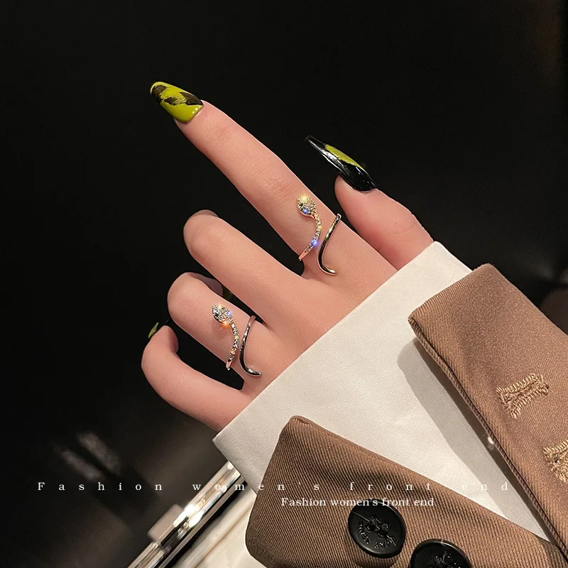 

Snake Finger Ring AAAAA Zircon 925 Sterling silver Engagement Wedding Band Rings for Women Bridal Birthday Party Jewelry Gift