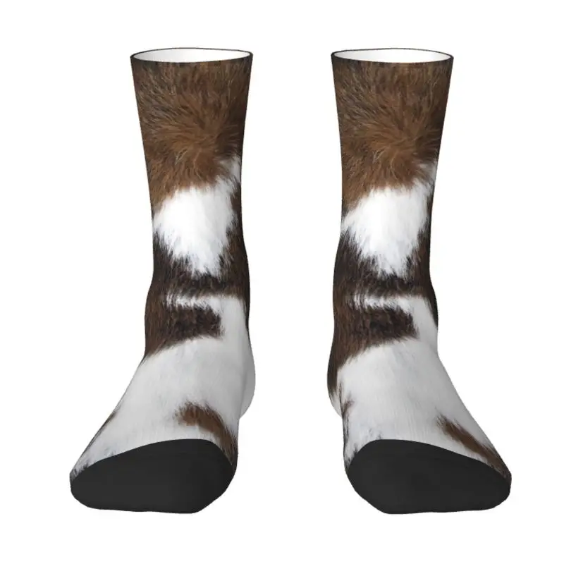 

Simulated Cowhide Texture Dress Socks Men Women Warm Fashion Crew Socks