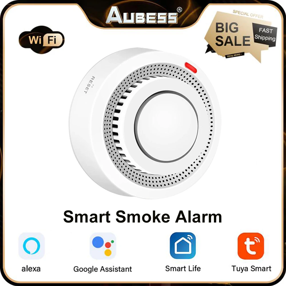 

Tuya умная WiFi дымовая сигнализация пожарная Защита детектор дыма датчик безопасности пожарная сигнализация умный контроль жизни домашняя си...