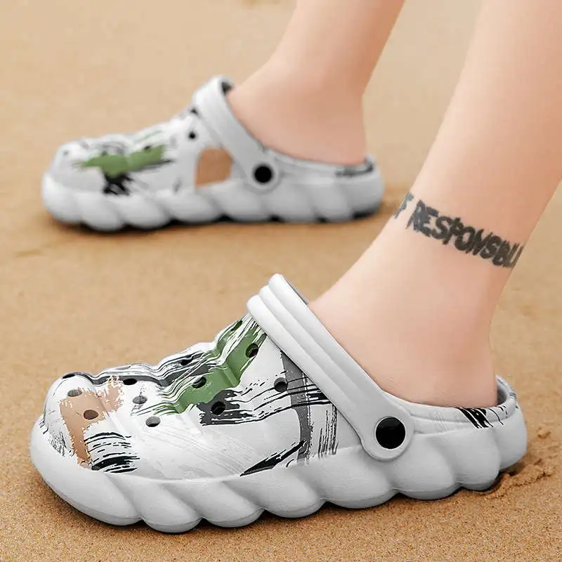 

Clog Ventilation High-Heeled Sandals Not Casual Leather Flip Flops Summer Summer Slip-Ons Mens Shoes Moccasinsfor Summer Tennis
