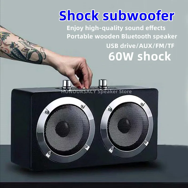 

Caixa De Som 60W FM Bluetooth Speaker Portable Column Family KTV Bass Stereo Home Theater System Radio TF Wireless Subwoofer