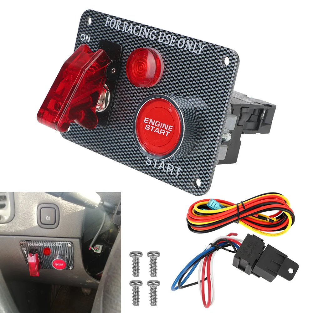 

Автомобильная панель переключения автомобиля 12 в 30 А Переключатель зажигания ПАНЕЛЬ двигателя 2 переключателя для модификации автомобиля ...